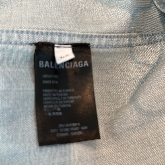 Balenciaga men’s jean shirt button down new never worn - Picture 4 of 4